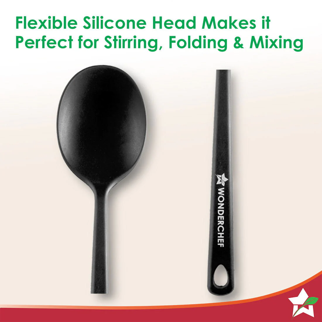 Waterstone Silicon Spoon | Stainless Steel Core | Food Grade Silicone | Ideal Depth | Use for Cooking and Serving Gravies, Dals, etc. | Non-stick, Flexible, Heat Resistant, Stylish Design - Image 4