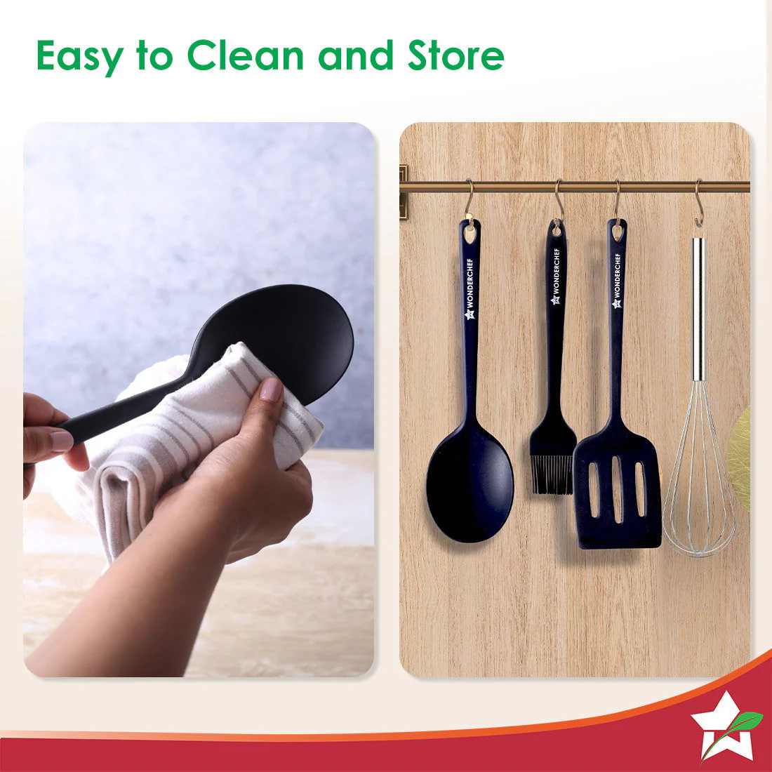 Waterstone Silicon Spoon | Stainless Steel Core | Food Grade Silicone | Ideal Depth | Use for Cooking and Serving Gravies, Dals, etc. | Non-stick, Flexible, Heat Resistant, Stylish Design - Image 6