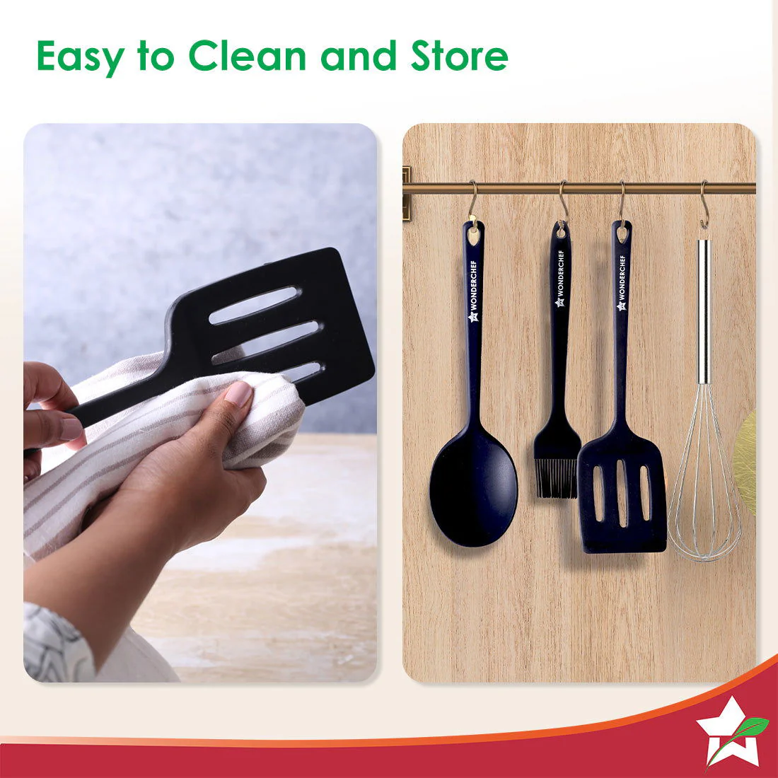 Waterstone Silicon Turner | Stainless Steel Core | Food Grade Silicone | Ideal Thickness | Use for Flipping, Turning, Scrapping, Mixing | Non-stick, Flexible, Heat Resistant, Stylish Design - Image 6
