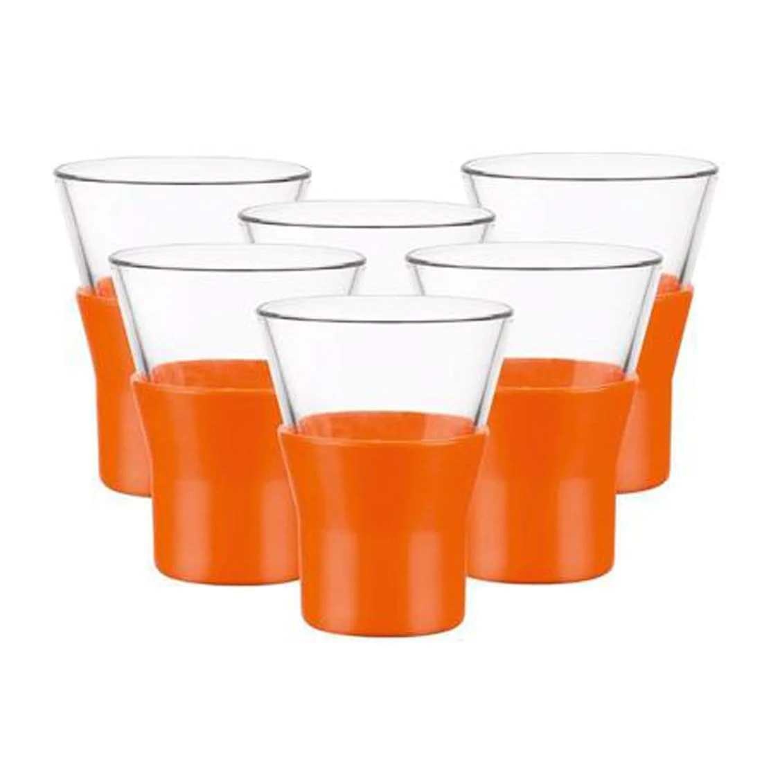 Bormioli Ypsilon Shot Glass- Orange 6Pc Set 110Ml - Image 4
