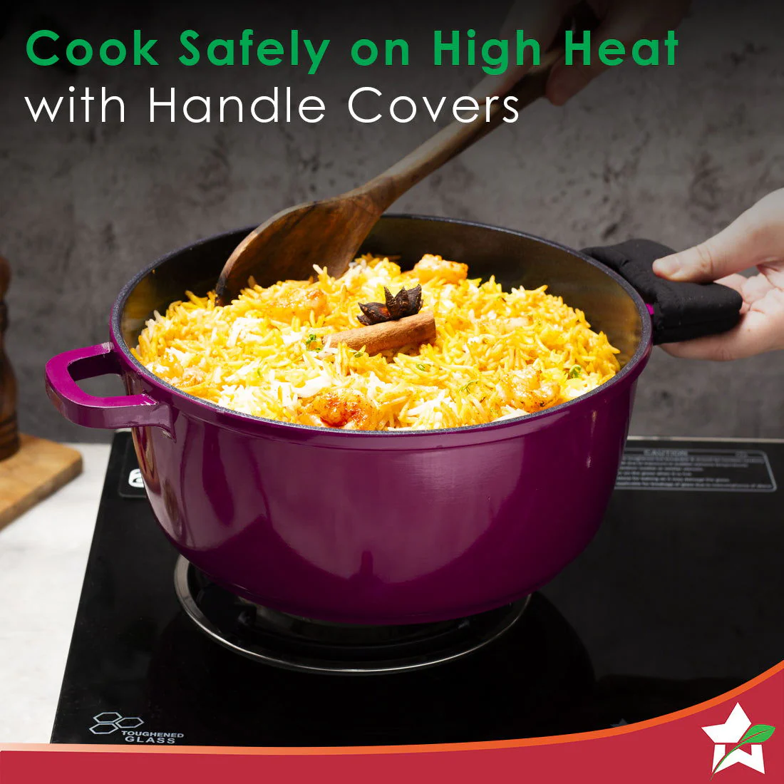 Ceramide Non-stick Casserole Set 6Pc | 1.2L, 2.3L, 3.9L | Induction Bottom | Pure Grade Aluminium | PFOA/Heavy Metals Free | 2.2mm | Pink | 2 Year Warranty - Image 4