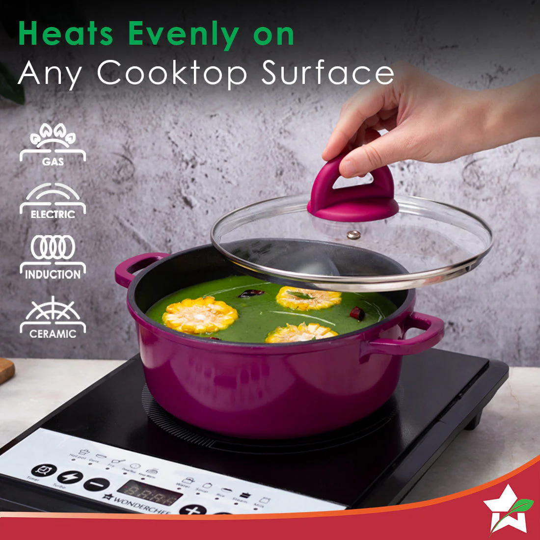 Ceramide Non-stick Casserole Set 6Pc | 1.2L, 2.3L, 3.9L | Induction Bottom | Pure Grade Aluminium | PFOA/Heavy Metals Free | 2.2mm | Pink | 2 Year Warranty - Image 5