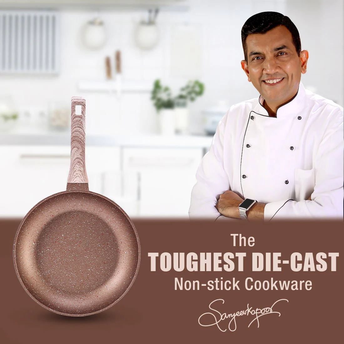Duralife Die-cast 24 cm Fry Pan | 5 Layer Healthy Duramax Non-Stick Coating | Soft Touch Handle | Pure Grade Aluminium | PFOA Free | 1.7 litres | 2 Year Warranty | Copper - Image 2
