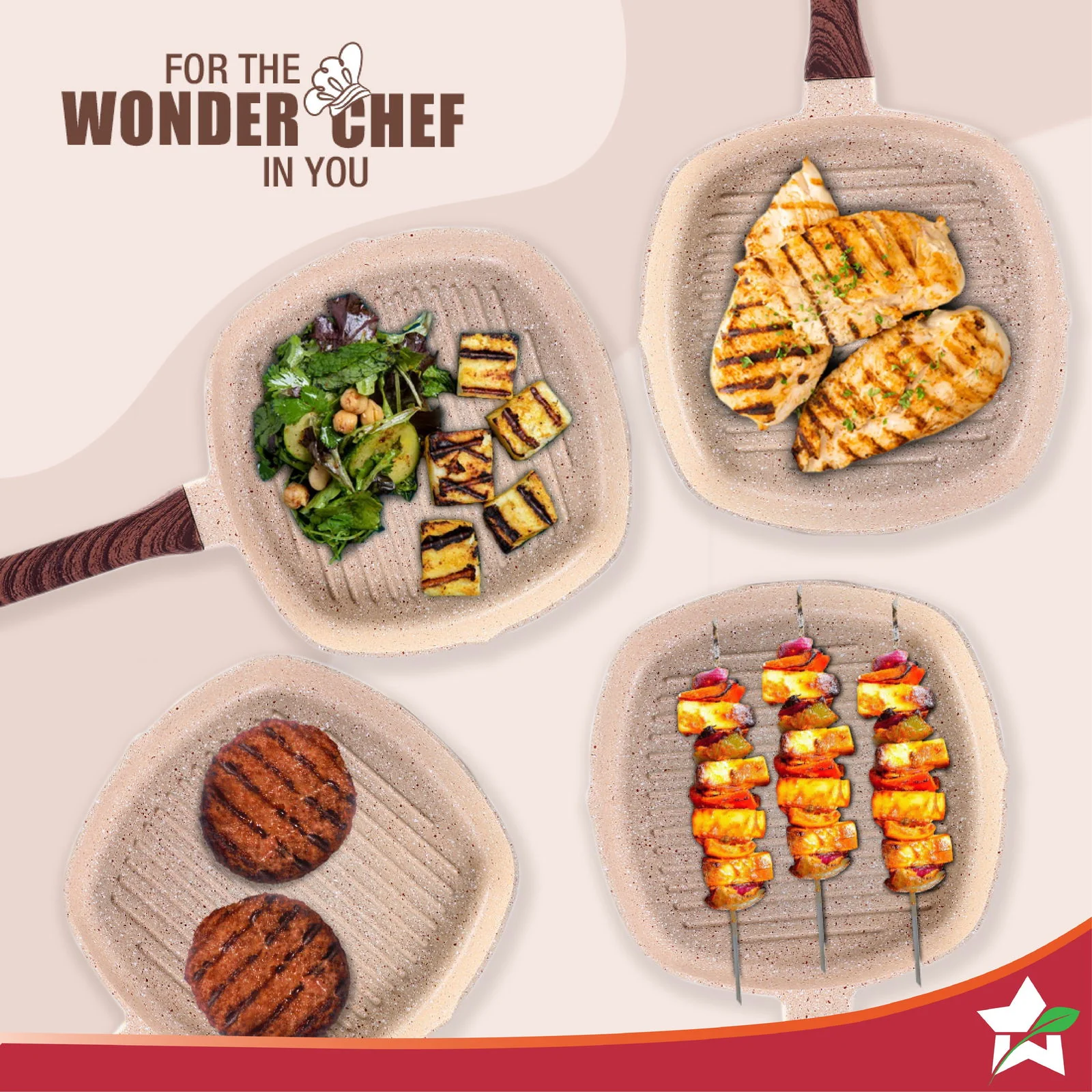 Duralife Die-cast 24 cm Grill Pan | 5 Layer Healthy Duramax Non-Stick Coating | Soft Touch Handle | Pure Grade Aluminium | PFOA Free | 1.5 liters | 2 Year Warranty | Ivory - Image 7