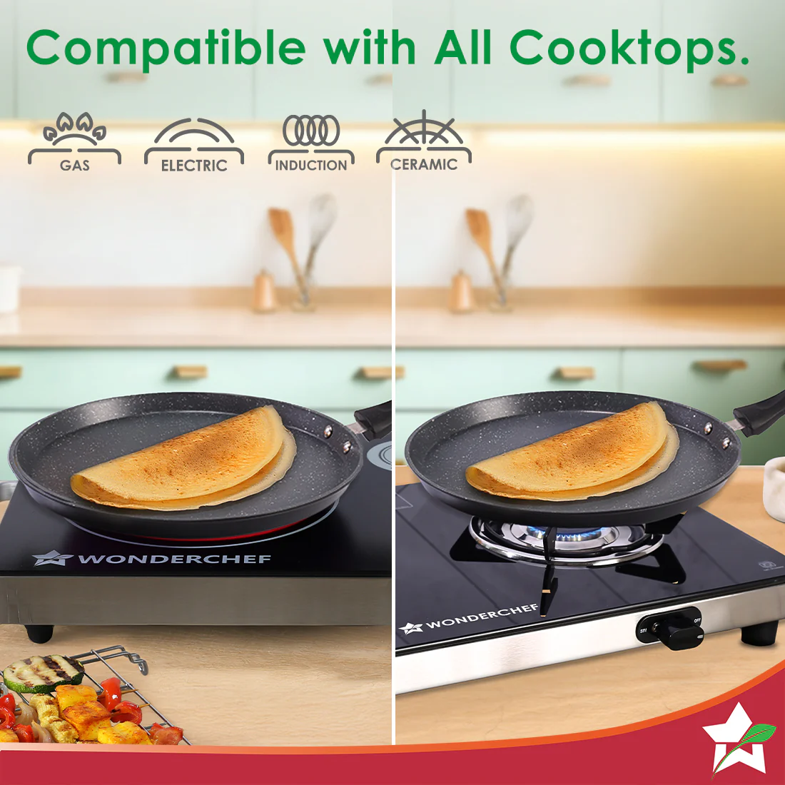 Duralite Die-cast 28 cm Dosa Tawa | 5 Layer Healthy Duramax Non-Stick Coating | Soft Touch Handle | Pure Grade Aluminium | PFOA Free | 2 Year Warranty | Grey - Image 5