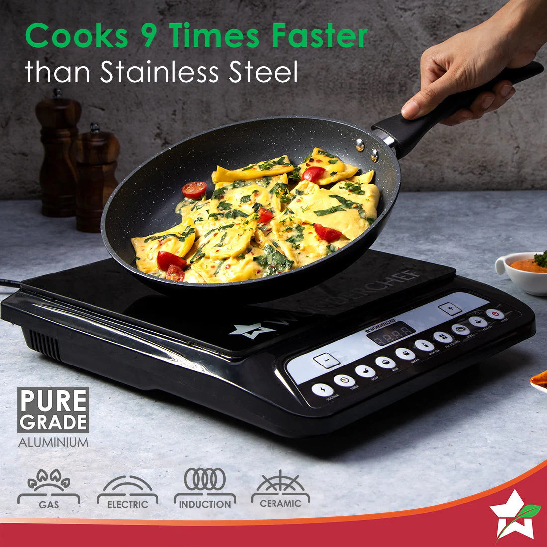 Duralite Die-Cast Non Stick Fry Pan | 24cm | 1.2 L | Grey | 5 Layer Meta-Tuff Non-Stick Coating | Never Loses Shape | Non-Toxic | Cool Touch Handle | PFOA Free | Pure Grade Aluminium | Easy to Clean | 2 Years Warranty - Image 5