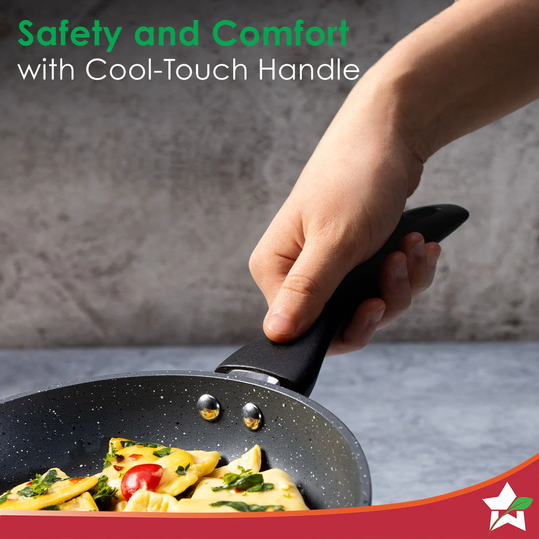 Duralite Die-Cast Non Stick Fry Pan | 24cm | 1.2 L | Grey | 5 Layer Meta-Tuff Non-Stick Coating | Never Loses Shape | Non-Toxic | Cool Touch Handle | PFOA Free | Pure Grade Aluminium | Easy to Clean | 2 Years Warranty - Image 7