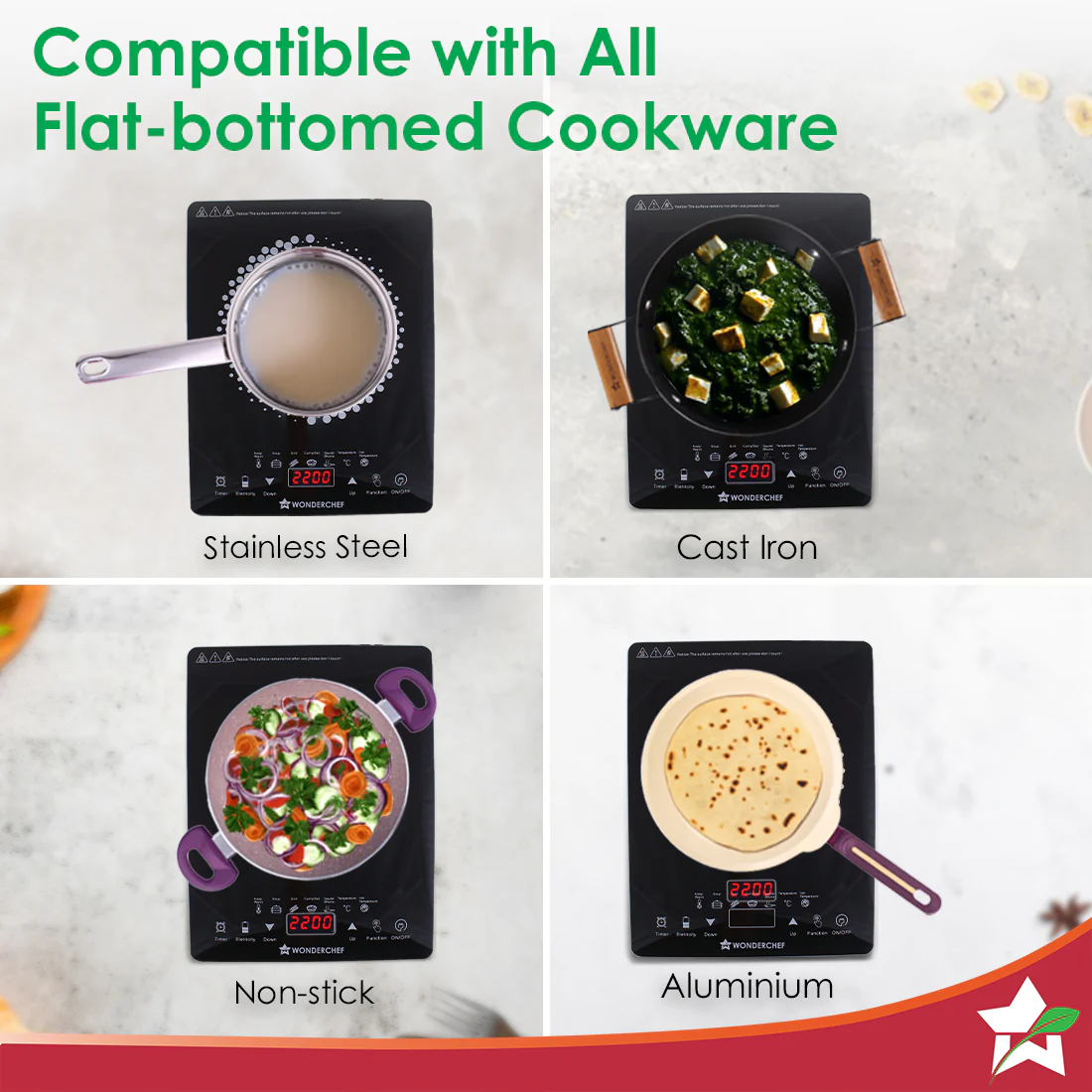 Easy Cook Hot Plate Infrared Cooktop | 2200 Watt | Feather Touch Control & 6 Power Settings | Pre-set Menus for Soups, Curries, Dals | Crystal Glass Top Surface | LED Digital Panel | Smart Touch Buttons | 1 Year Warranty - Image 4
