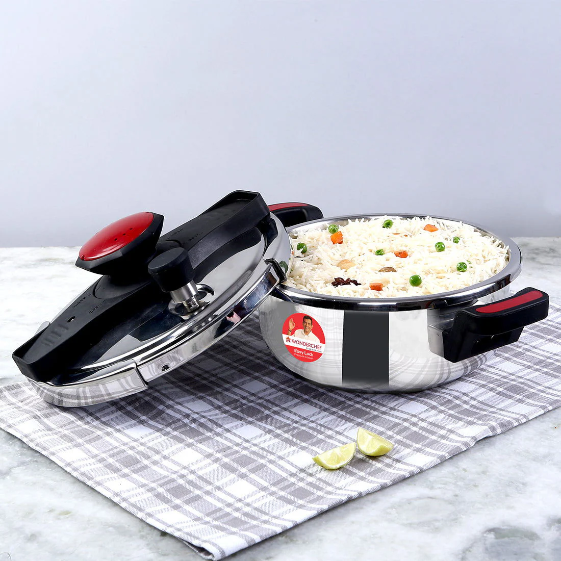 Easy Lock Stainless Steel 3L Outer Lid Pressure Cooker | Induction Compatible | Tri-Ply Bottom | 5-Year Warranty | Free Glass Lid | Silver - Image 8