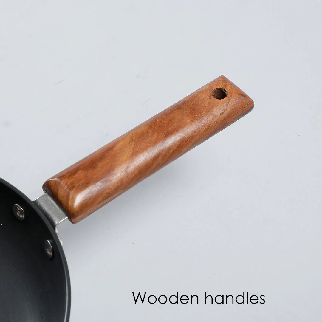 Ebony 16.5 cm Deep Fry Pan, Induction Bottom, Wooden Handle, Hard Anodized Aluminium, 1.2 L, 3.25 mm, 5 Years Warranty, Grey - Image 3
