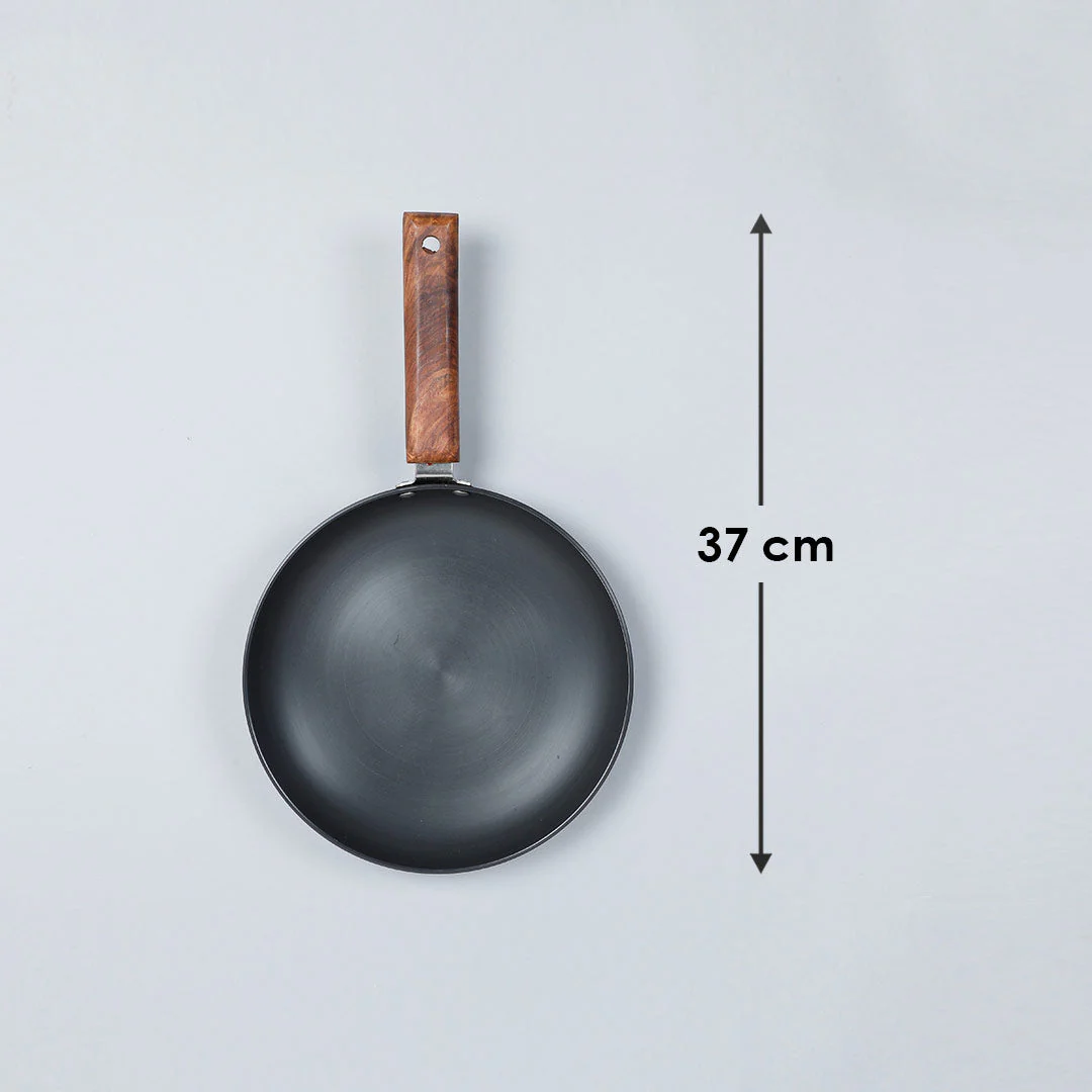 Ebony 16.5 cm Deep Fry Pan, Induction Bottom, Wooden Handle, Hard Anodized Aluminium, 1.2 L, 3.25 mm, 5 Years Warranty, Grey - Image 4