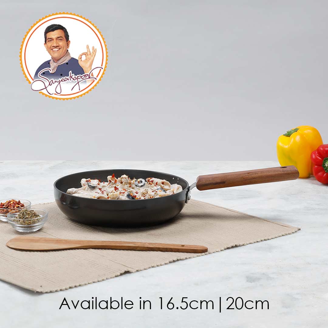 Ebony 16.5 cm Deep Fry Pan, Induction Bottom, Wooden Handle, Hard Anodized Aluminium, 1.2 L, 3.25 mm, 5 Years Warranty, Grey - Image 5