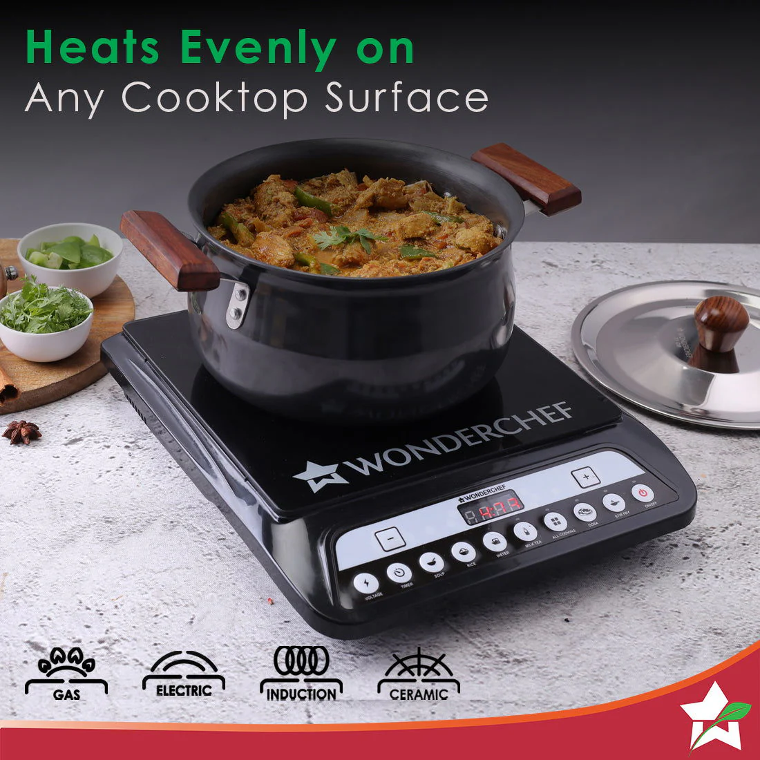 Ebony Hard Anodized Biryani Handi with Lid 3.5 L | Black - Image 3