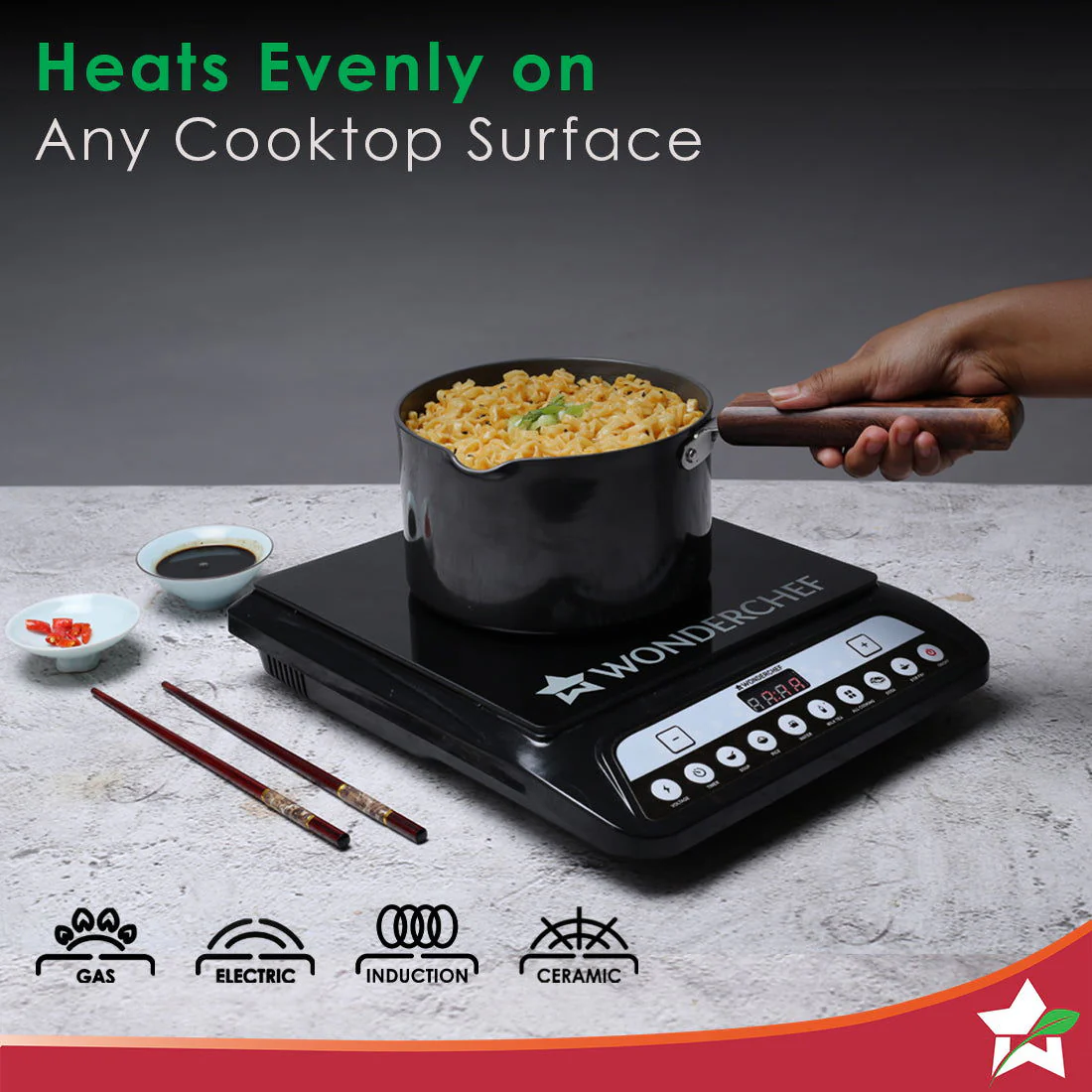 Ebony Hard Anodized 16 cm Nonstick Sauce Pan | Non Stick Sauce Pan | 2 L | 3.25 mm | Black and Brown - Image 3