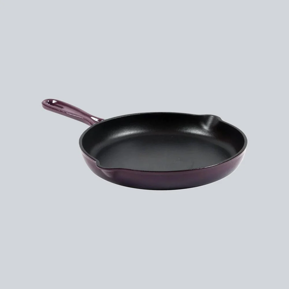 Ferro Cast-iron 26 cm Frying Pan, Corrosion-Resistant Coating, Compatible on Induction, 1.6 L, 5 Years Warranty, Purple - Image 3