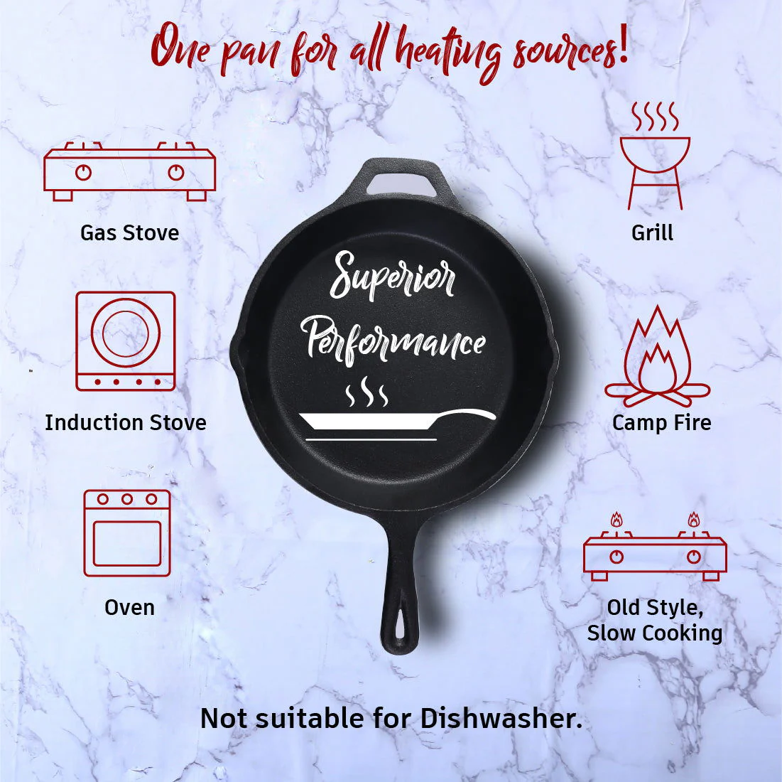 Forza Pre Seasoned 15 cm Cast Iron Fry Pan | With Lifetime Exchange Warranty | Black - Image 6