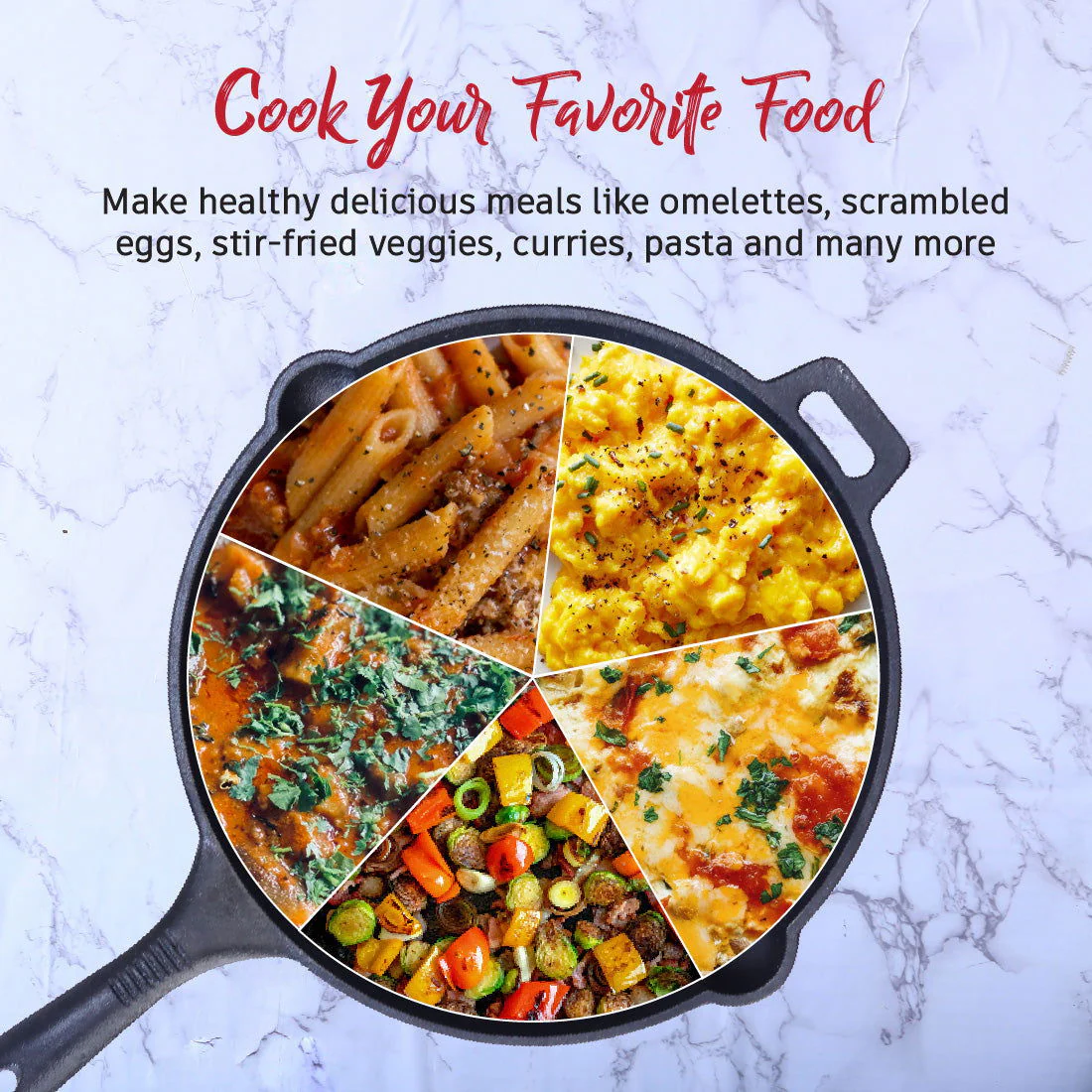 Forza Pre Seasoned 19 cm Cast Iron Fry Pan | With Lifetime Exchange Warranty | Black - Image 4