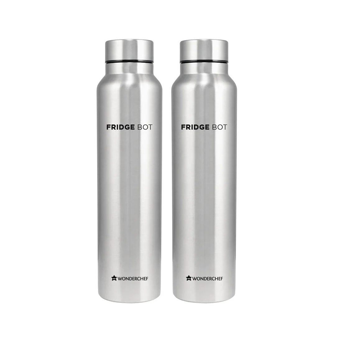 Stainless Steel Fridge-bot 1000 ml Each | Pack of 2 | Gift Box Packing | Single wall | Non-insulated | 304 Stainless Steel | Non Toxic | BPA free | Rust Free | Spill and Leak proof | Light weight | For Home & Office | Wide Mouth | 2 Years Warranty - Image 2