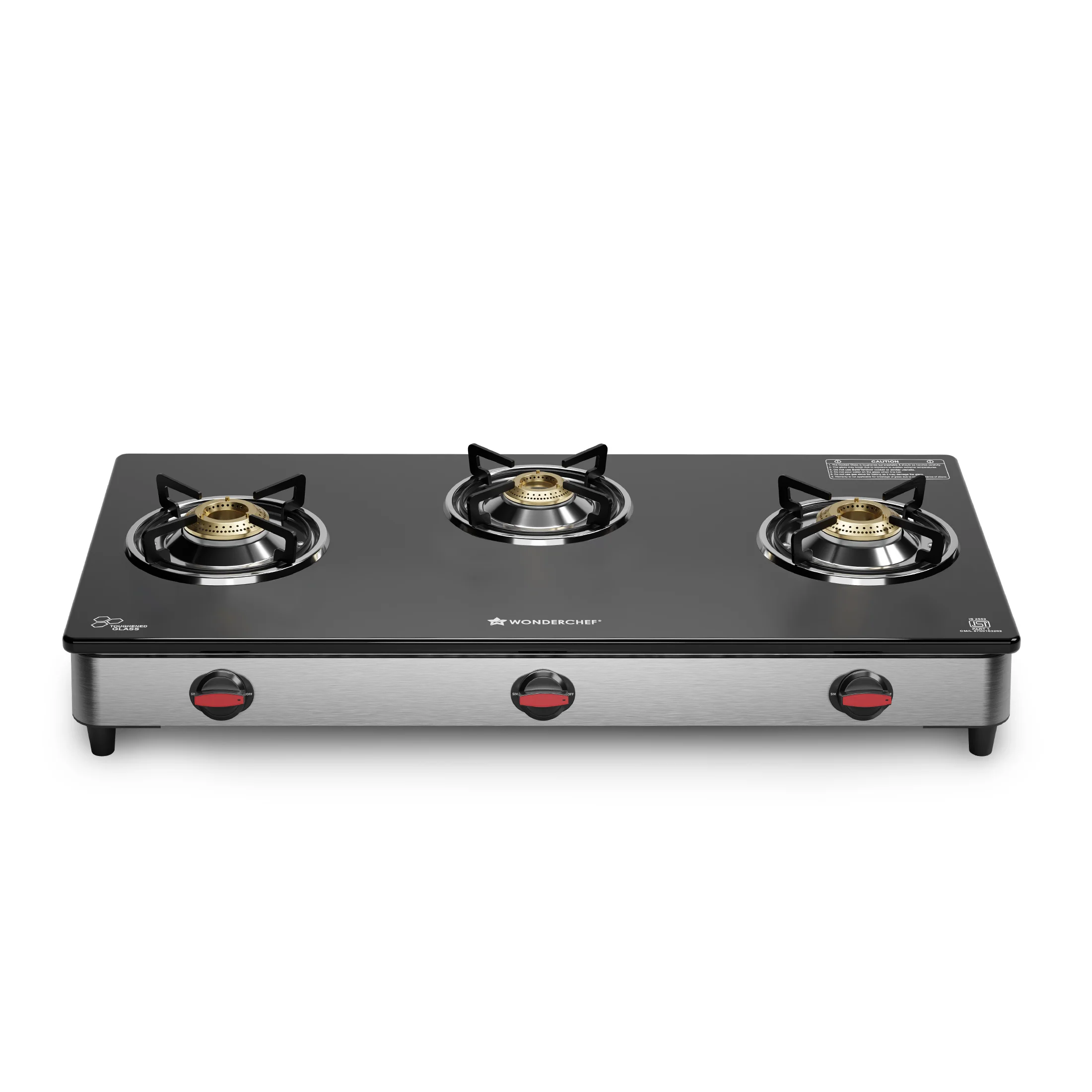 Galaxy 3 Burner Auto Gas Stove | 6mm Toughened Glass | Piezo Auto Ignition | 2 Years Warranty