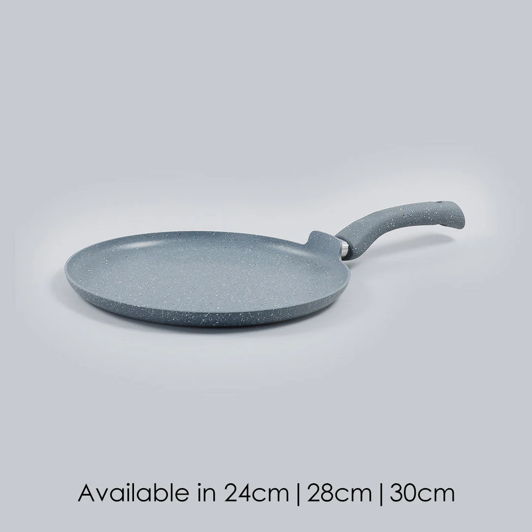 Granite 28cm Non-Stick Dosa Tawa | Induction Bottom | Soft-Touch Handles | Virgin Aluminium | PFOA/Heavy Metals Free | 3.5mm | 2 Year Warranty | Grey - Image 8