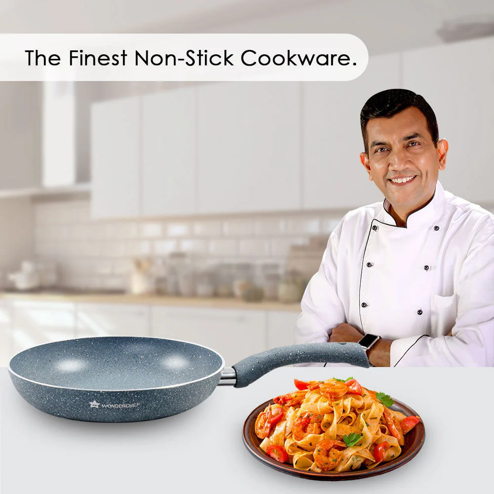 Granite 24 cm Non-Stick Fry Pan | 1.8 L | Grey | 5 Layer PFOA Free Non-Stick Coating | Compatible with Hot Plate, Hobs, Gas Stove, Ceramic Plate and Induction cooktop | 2 Years Warranty - Image 2