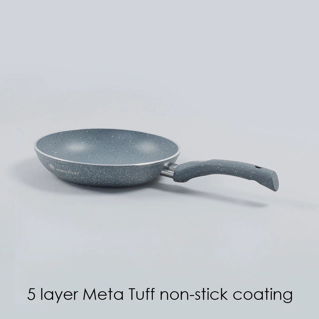 Granite 24 cm Non-Stick Fry Pan | 1.8 L | Grey | 5 Layer PFOA Free Non-Stick Coating | Compatible with Hot Plate, Hobs, Gas Stove, Ceramic Plate and Induction cooktop | 2 Years Warranty - Image 3