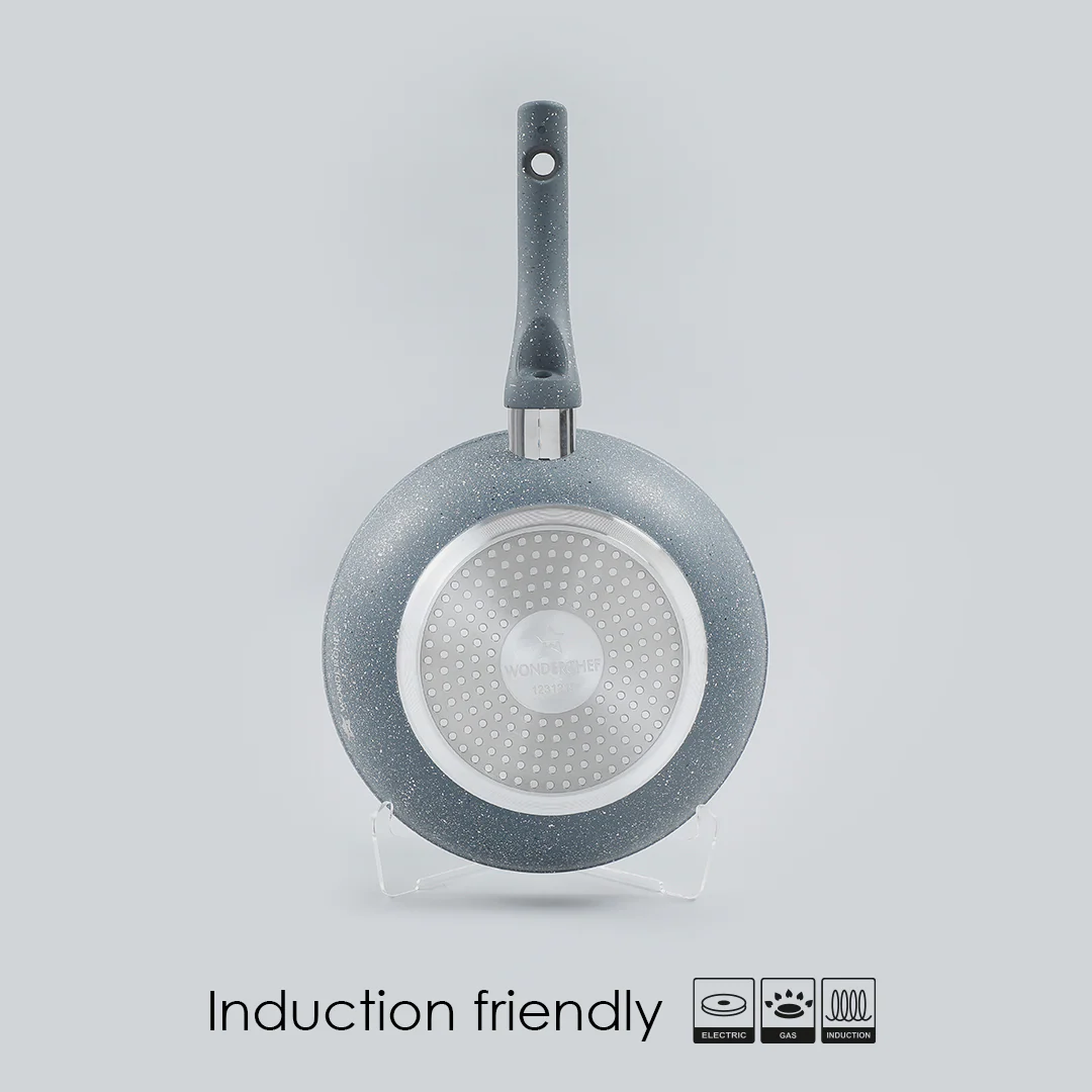 Granite 24 cm Non-Stick Fry Pan | 1.8 L | Grey | 5 Layer PFOA Free Non-Stick Coating | Compatible with Hot Plate, Hobs, Gas Stove, Ceramic Plate and Induction cooktop | 2 Years Warranty - Image 4