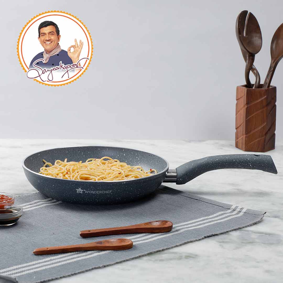 Granite 24 cm Non-Stick Fry Pan | 1.8 L | Grey | 5 Layer PFOA Free Non-Stick Coating | Compatible with Hot Plate, Hobs, Gas Stove, Ceramic Plate and Induction cooktop | 2 Years Warranty - Image 8