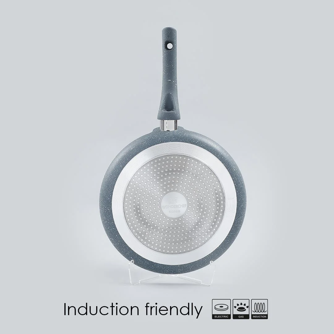 Granite 30cm Non-Stick Dosa Tawa | Induction Bottom | Soft-Touch Handles | Virgin Aluminium | PFOA/Heavy Metals Free | 3.5mm | 2 Year Warranty | Grey - Image 3