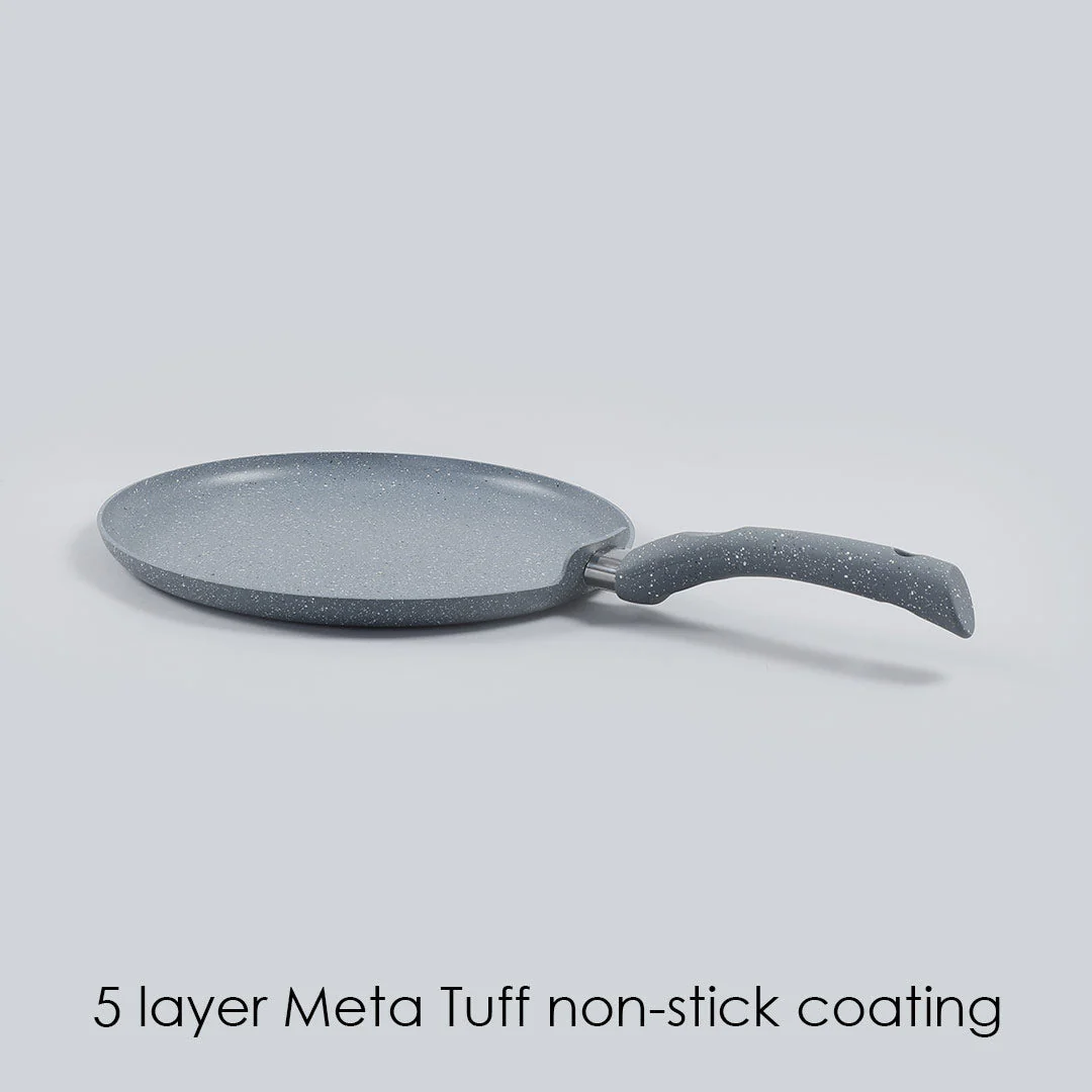 Granite 30cm Non-Stick Dosa Tawa | Induction Bottom | Soft-Touch Handles | Virgin Aluminium | PFOA/Heavy Metals Free | 3.5mm | 2 Year Warranty | Grey - Image 5