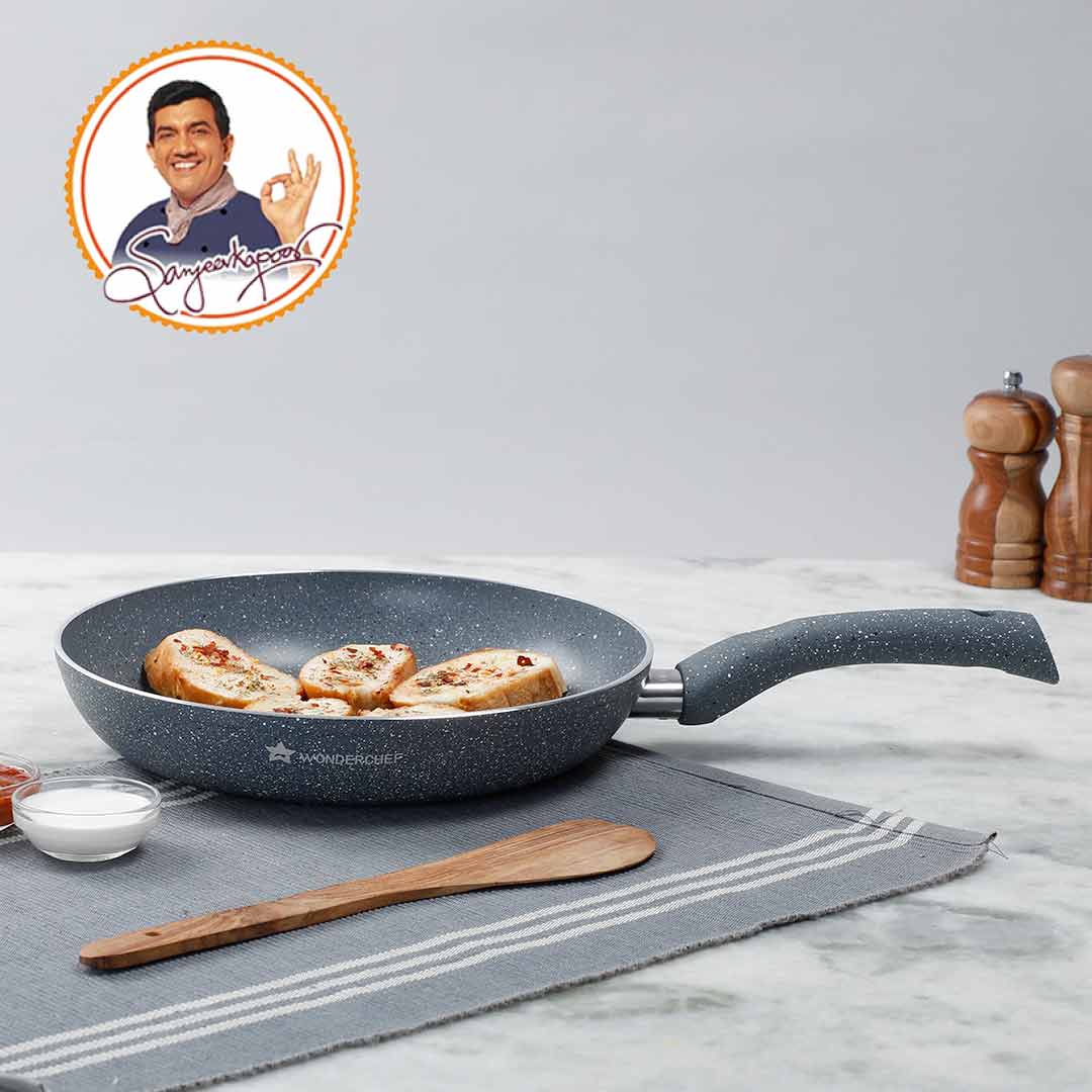 Granite 26 cm Non-Stick Fry Pan | 2 L | Grey | 5 Layer PFOA Free Non-Stick Coating | Compatible with Hot Plate, Hobs, Gas Stove, Ceramic Plate and Induction cooktop | 2 Years Warranty - Image 5