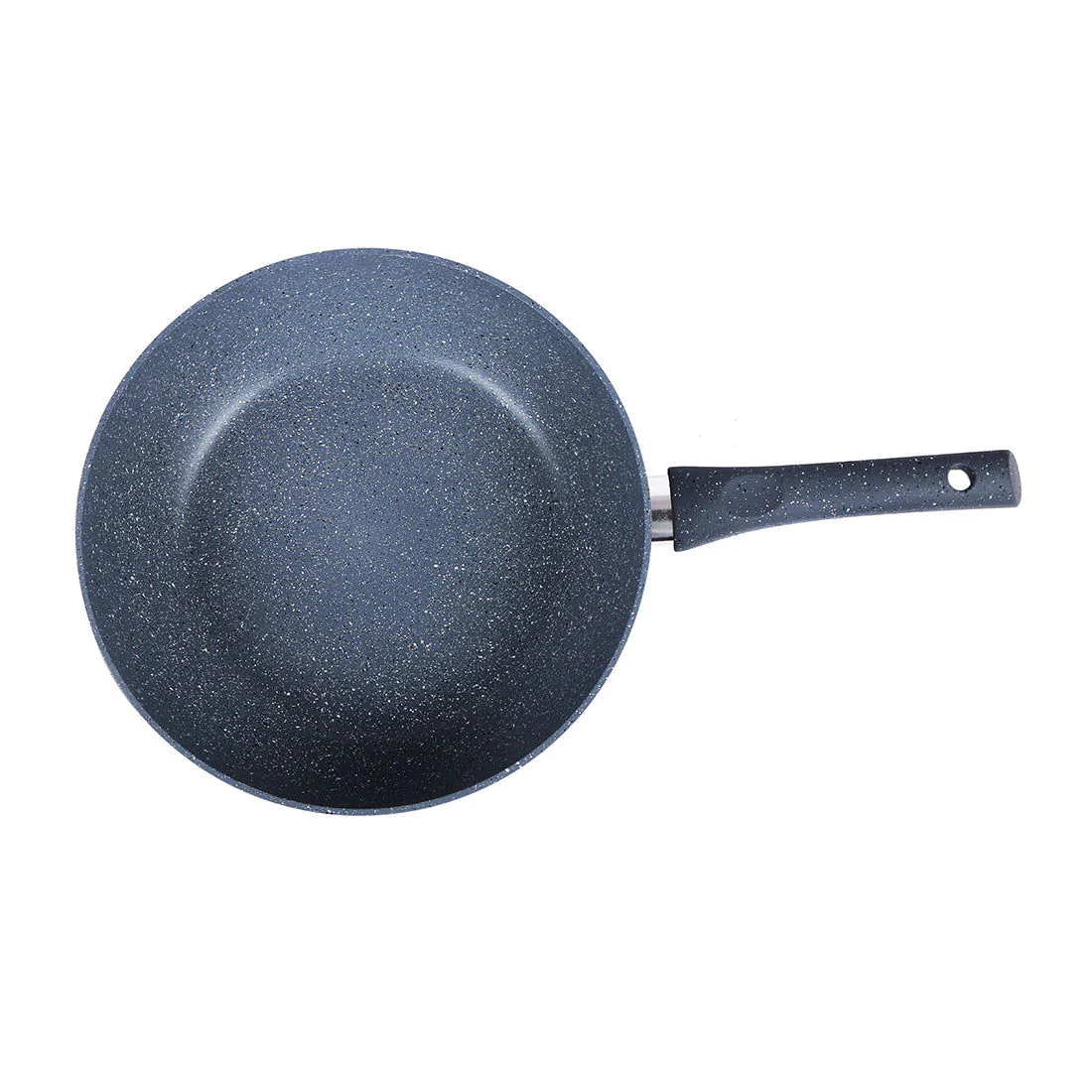 Granite 26cm Non-Stick Wok | Glass Lid | Induction Bottom | Soft-Touch Handles | Virgin Aluminium | PFOA and Heavy Metals Free | 3.5mm Thick| 26cm, 3.1 litres | 2 Year Warranty | Grey - Image 8