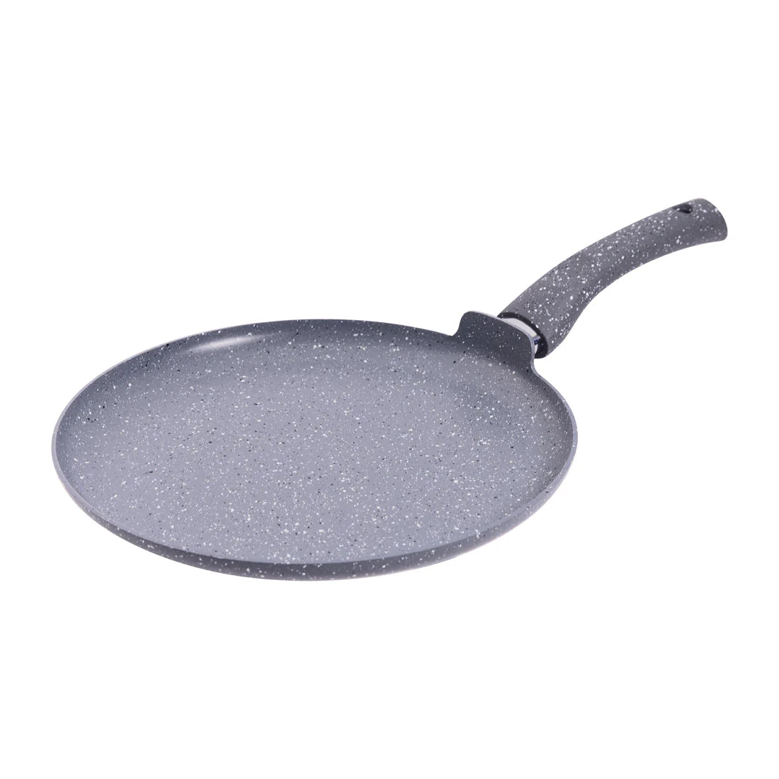 Granite Non-stick Cookware Set, 4Pc (Fry Pan with Lid, Wok, Dosa Tawa), Induction Bottom, Soft-touch Handles, Virgin Grade Aluminium, PFOA/Heavy metals free, 3.5mm, 2 years warranty, Grey - Image 7