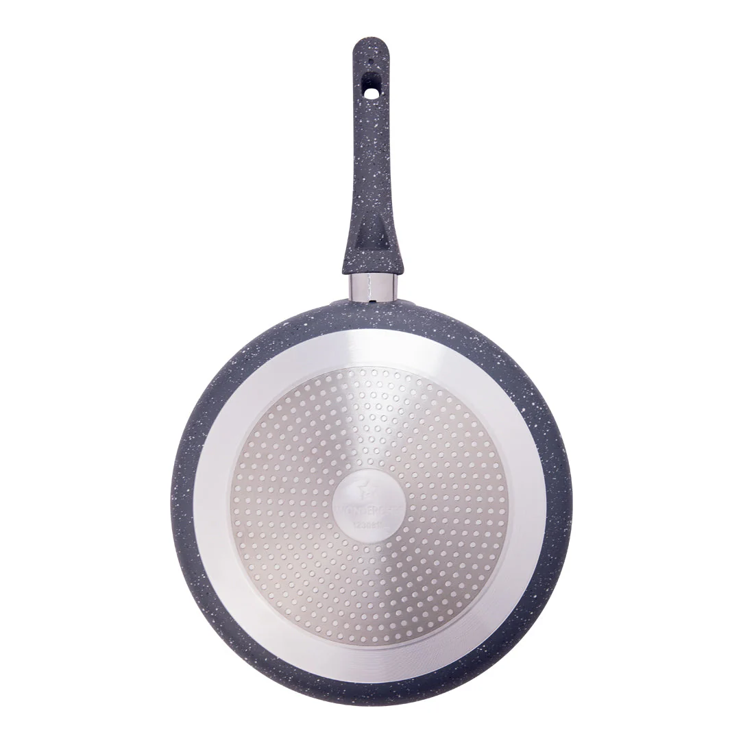 Granite Non-stick Cookware Set, 4Pc (Fry Pan with Lid, Wok, Dosa Tawa), Induction Bottom, Soft-touch Handles, Virgin Grade Aluminium, PFOA/Heavy metals free, 3.5mm, 2 years warranty, Grey - Image 8