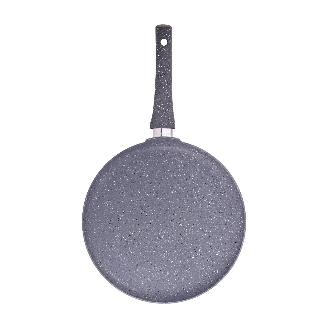 Granite Non-stick Cookware Set, 4Pc (Fry Pan with Lid, Wok, Dosa Tawa), Induction Bottom, Soft-touch Handles, Virgin Grade Aluminium, PFOA/Heavy metals free, 3.5mm, 2 years warranty, Grey - Image 9