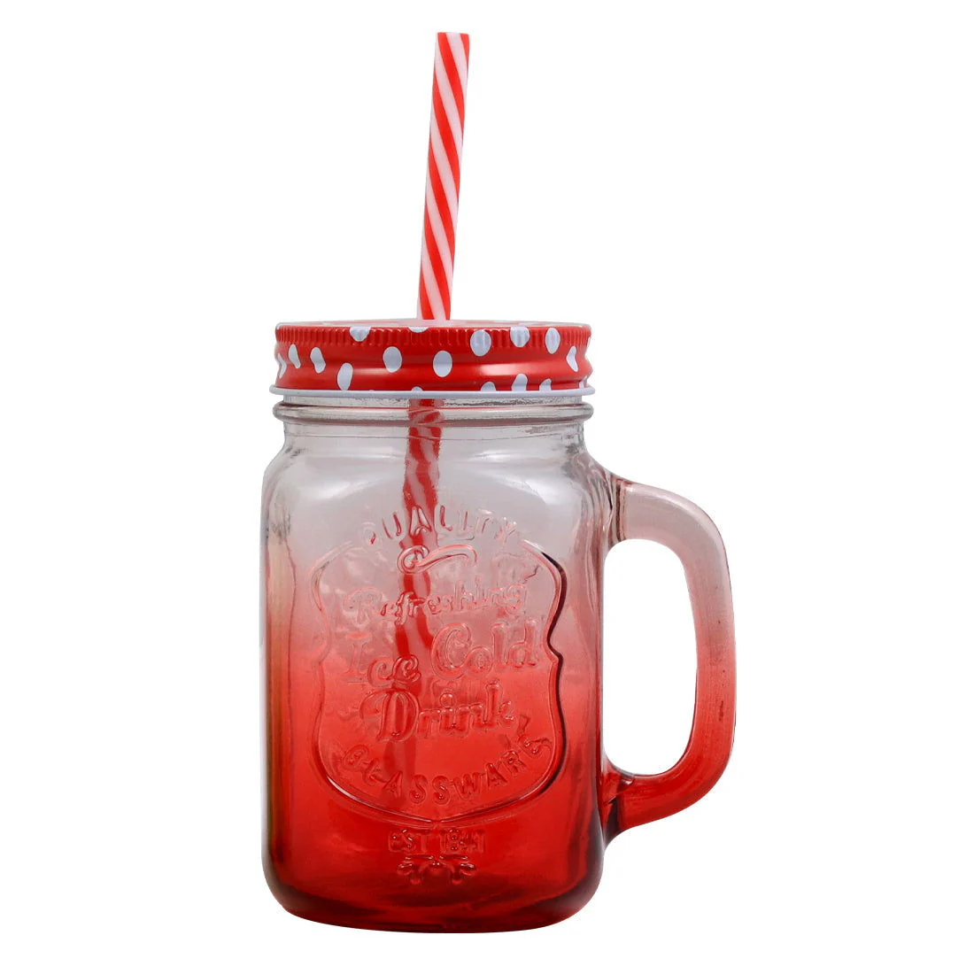 Mason Jar Set 450Ml (Red And Green) - Image 3