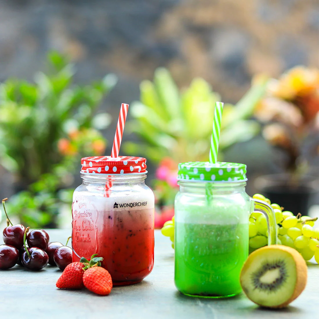 Mason Jar Set 450Ml (Red And Green) - Image 5