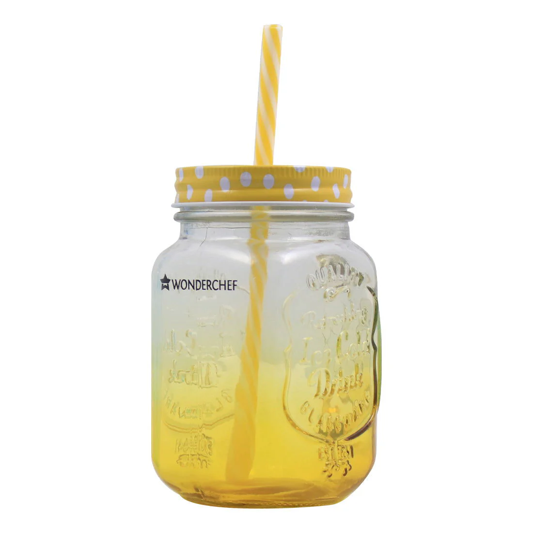 Mason Jar Set 450Ml (Yellow And Blue) - Image 6
