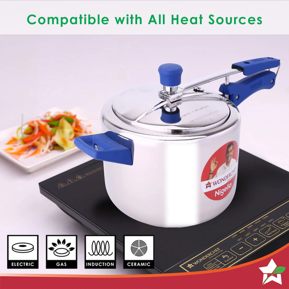 Nigella Inner Lid 5L Stainless Steel Pressure cooker, Gas Stove & Induction Friendly, Silver, 5 year warranty , ISI Certified - Image 4