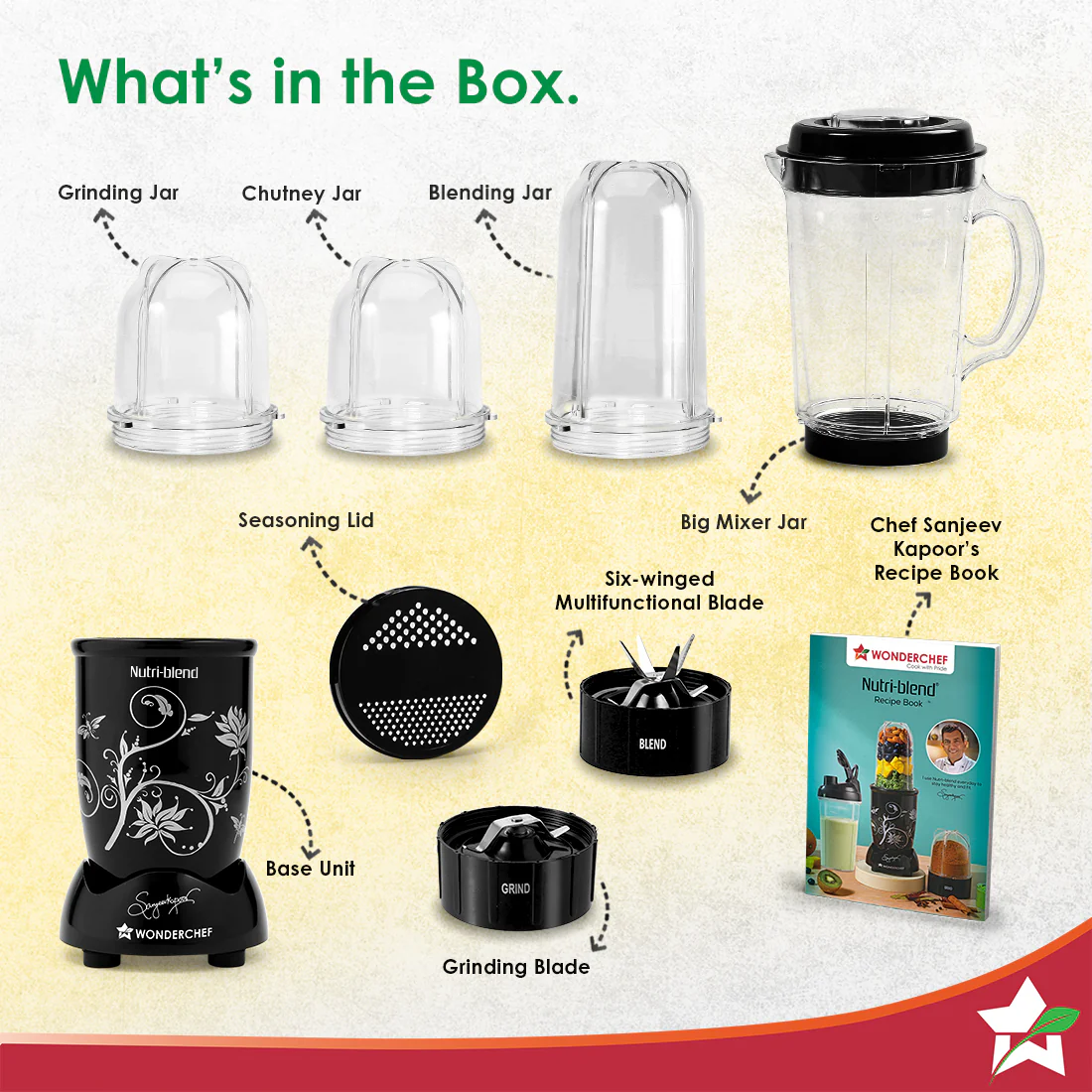 Nutri-blend 500W Mixer Grinder, 22000 RPM Motor, Smoothie Maker, Masala Grinder, Chutney Blender, 4 Unbreakable Jars, Recipe Book by Chef Sanjeev Kapoor, 2 Yr Warranty, Black - Image 7