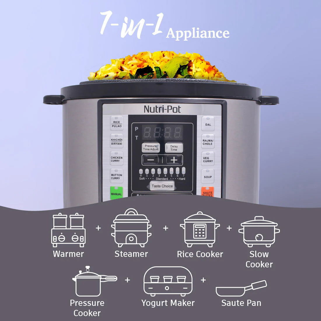 Nutri-Pot 3L Electric Pressure Cooker with 7-in-1 Functions - Image 2