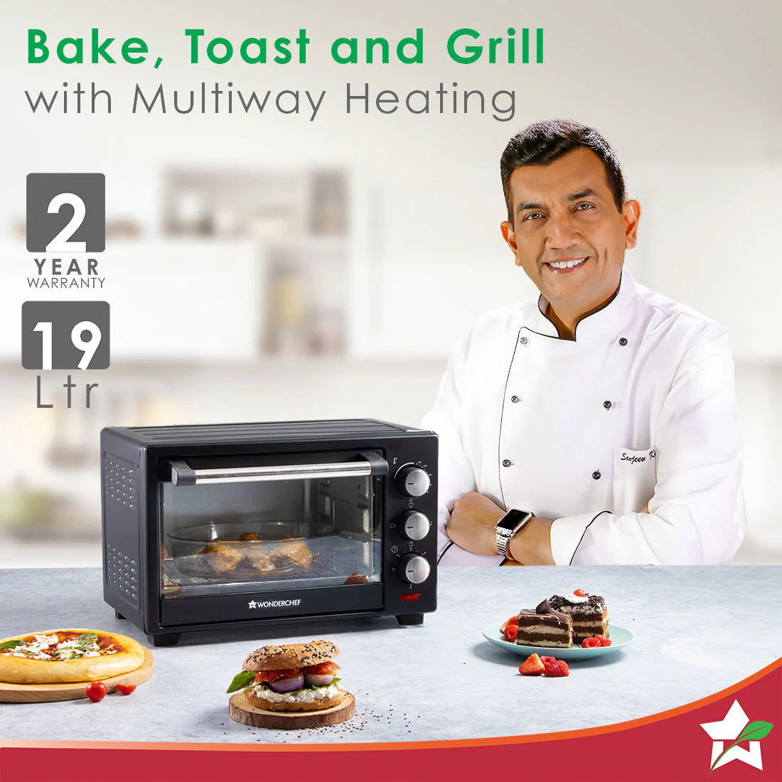 Oven Toaster Griller (OTG) - 19 Litres, Black - with Auto-shut off, Heat-Resistant Tempered Glass, Multi-Stage Heat Selection - Image 2