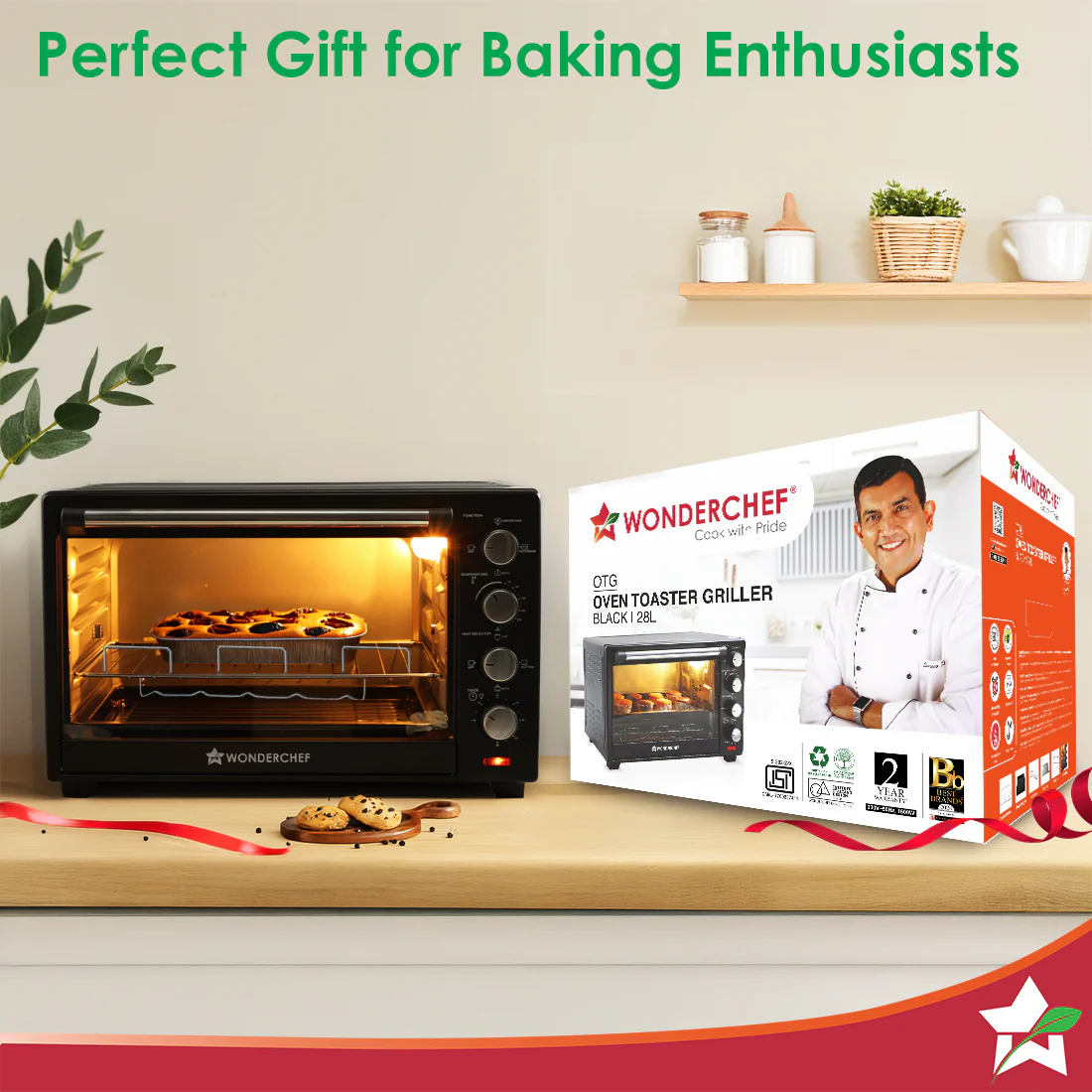 Oven Toaster Griller (OTG) - 28 Litres, Black - with Rotisserie,Auto-shut off, heat-resistant tempered glass, Multi-stage heat selection - Image 9