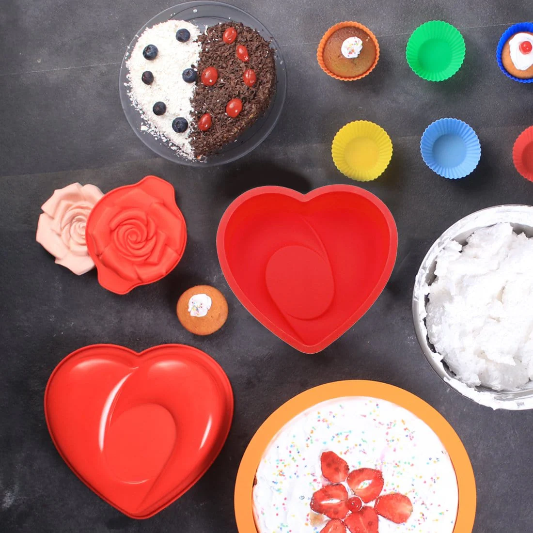 Pavoni Platinum Silicon Heart Shaped Cake Mould - Image 13