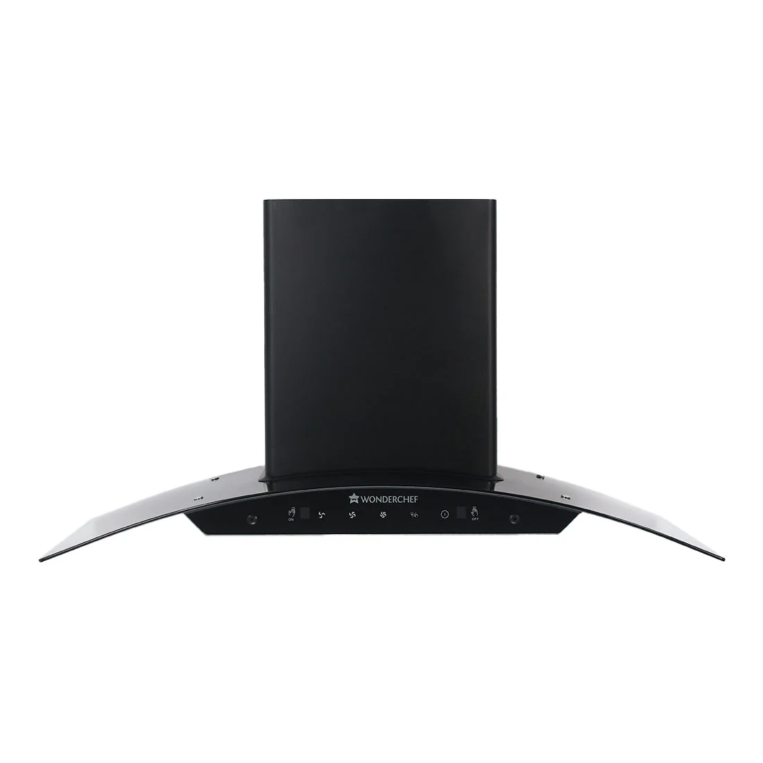 Power Curve Wall-Mount Chimney | Auto Clean Function | 1200M3/H | Suction Capacity | 3 Speed Motion| Gesture and Touch Control | Oil Collector | Low Noise | 90cms | Stainless Steel Baffle Filter | Black
