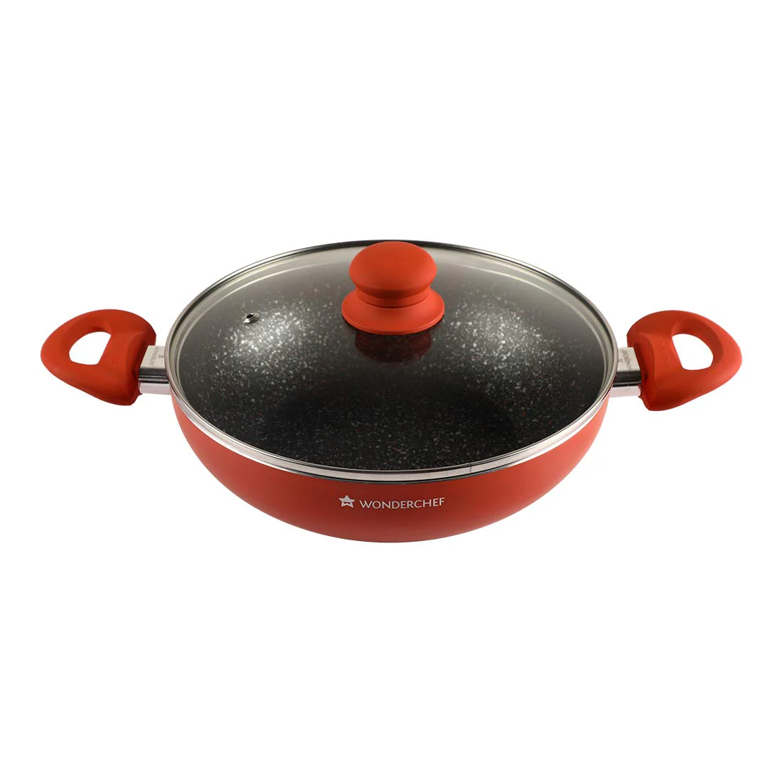 Power Non-Stick Cookware 4 pc Set | Kadhai with Glass Lid 2.6L, Dosa Tawa 25cm, Fry Pan 24cm | Induction Bottom | Soft Touch Handles | Pure Grade Aluminium | PFOA Free | 2 Year Warranty | Orange - Image 5