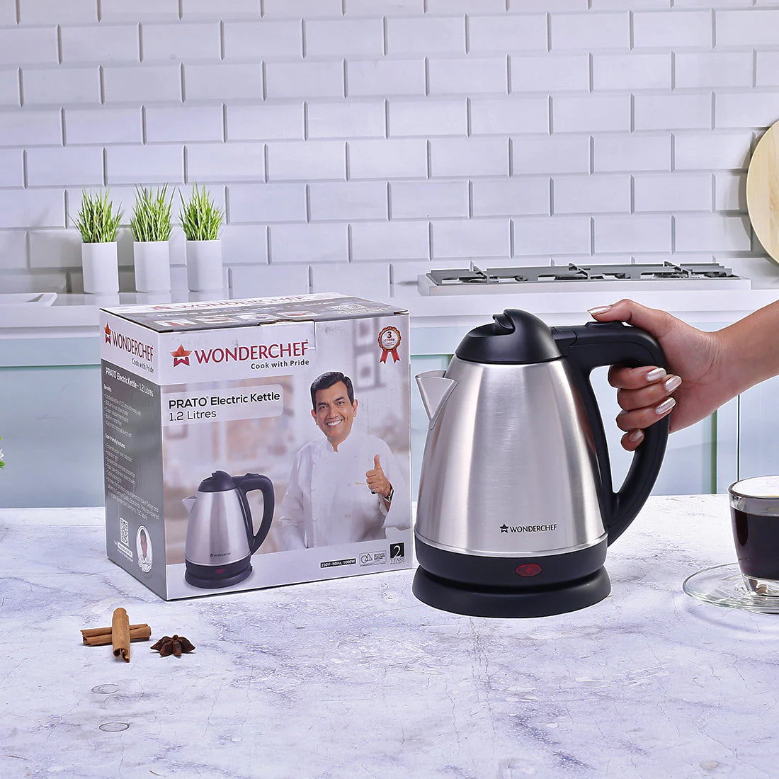 Prato Automatic Cordless Electric Kettle | 1.2L Capacity | 1000W | Built-in Metal Filter | 304 Stainless Steel Interior | Ergonomic Handle | 2 Year Warranty - Image 8