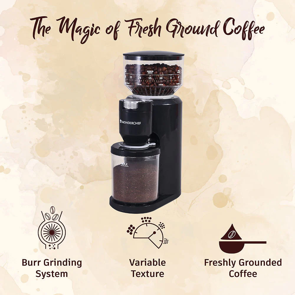 Regalia Electric Coffee Grinder | Burr Grinder | 31 Grinding Settings | Set Variable Coffee Texture, Fine, Medium, Coarse | Grind Beans for Espresso, Lungo, Americano, Cappuccino, Brew, French Press | Perfect Gifting Option | 2 Year Warranty - Image 2