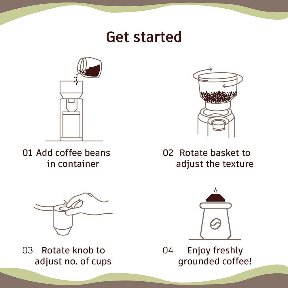 Regalia Electric Coffee Grinder | Burr Grinder | 31 Grinding Settings | Set Variable Coffee Texture, Fine, Medium, Coarse | Grind Beans for Espresso, Lungo, Americano, Cappuccino, Brew, French Press | Perfect Gifting Option | 2 Year Warranty - Image 5