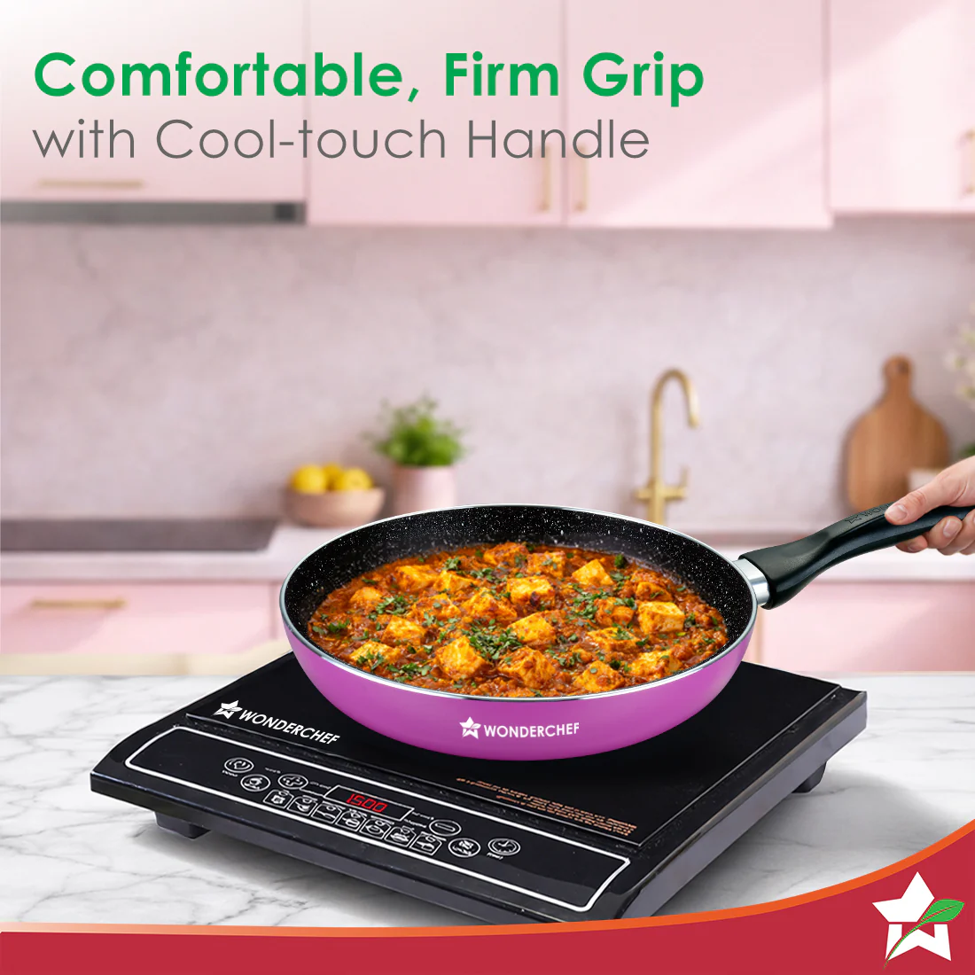 Wonderchef Renewed Athena Aluminium Non-Stick Cookware Set | Kadhai 24cm, Fry Pan 24cm & Dosa Tawa 25cm | No Lid | Induction Friendly | Cool Touch Bakelite Handles | Pure Grade Aluminium | PFOA Free | 1 Year Warranty - Image 5